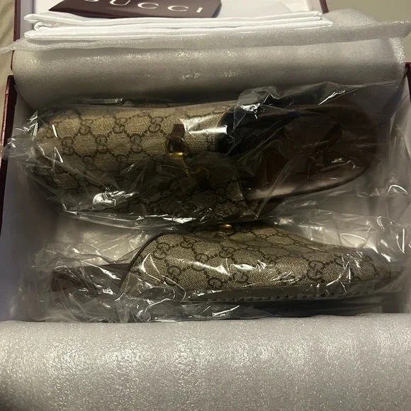 Beige and Brown Slip-On Loafers - Picture 2 of 2